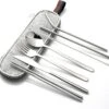 House Of Husk Reisbestek - Reis Bestekset - Chopsticks - Metalen Rietjes Met Borstel - Lepel - Vaatwasserbestendig - RVS - 7 Delig - Zilver -Beste Kampeer Winkel 1200x1139 3