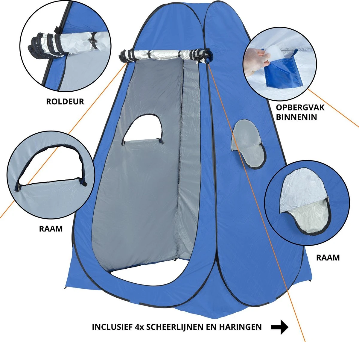 Dutch Mountains Pop-up Omkleedtent -190 X120cm Draagbare Douchetent - Prive-kamer - Multitent 4 Dutch Mountains Pop-up Omkleedtent -190 X120cm Draagbare Douchetent - Prive-kamer - Multitent - Afbeelding 2
