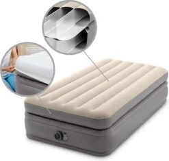 Intex Prime Comfort - Luchtbed - 1-Persoons - 99x191x51 Cm (BxLxH) - Grijs - Met Ingebouwde Motorpomp -Beste Kampeer Winkel 1200x1144 5