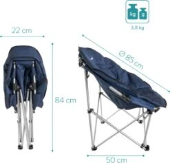 Navaris Klapstoel Met Draagtas - Campingstoel - Draagbare Stoel Voor Kamperen, Festivals En Vissen - Strandstoel - Inklapbaar - Donkerblauw -Beste Kampeer Winkel 1200x1150 2