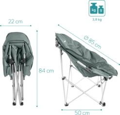 Navaris Klapstoel XXL - Campingstoel Met Opbergtas - Draagbare Stoel Voor Kamperen, Festivals En Vissen -Strandstoel - Inklapbaar - Grijs -Beste Kampeer Winkel 1200x1150 3