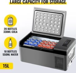 VEVOR - Coolbox - Koelbox 15L - Elektrische Coolbox - Draagbare Mini Koelkast - Draagbare Auto Vriezer 12/24Volt -Beste Kampeer Winkel 1200x1155 1