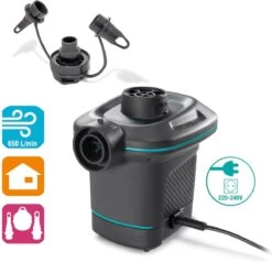 Intex Luchtbedset Intex Luchtbed - 1-Persoons - 76 X 191 X 25 Cm - Blauw + Intex Elektrische Pomp - 650 Liter/min + Hoeslaken Antraciet + Reparatieset -Beste Kampeer Winkel 1200x1155 19