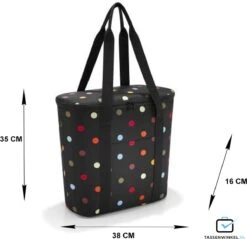 Reisenthel Thermoshopper Koeltas - 15L - Dots Zwart -Beste Kampeer Winkel 1200x1159