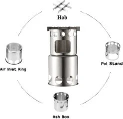 Merkloos Campingkooktoestel, Houtkachel, Draagbaar, Roestvrij Staal, Hobo-kooktoestel Met Opbergzak, Voor Barbecue, Camping, Picknick, Wandelen -Beste Kampeer Winkel 1200x1163 3