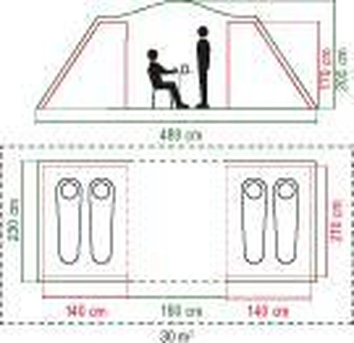 Coleman Spruce Falls 4 Vis-a-Vis Tent - Verduisterend - 4-Persoons 6 Coleman Spruce Falls 4 Vis-a-Vis Tent - Verduisterend - 4-Persoons - Afbeelding 4