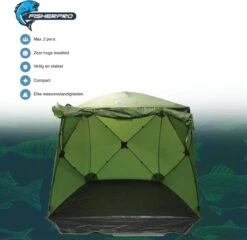FisherPro WildLand Tent –comfortabele Vistent – Handige Strandtent – Compacte Festival Tent - Uitbreid Mogelijkheden Met Stormcover - Geschikt Voor 2 Personen -Beste Kampeer Winkel 1200x1164 5