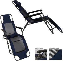 Ligstoel 180x60cm - Opvouwbaar Campingstoel Ligbed Strandstoel Tuinstoel Vouwligstoel Blauw -Beste Kampeer Winkel 1200x1168 2