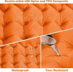 LVNRIDS Isomat, Zelfopblazend, Ultralicht, Luchtmatras, Camping, Zelfopblaasbaar, Opblaasbaar Matras, 3,9 Inch Dik, Met Voetperspomp En Kussen, Voor Camping, Reizen, Outdoor, Wandelen, Strand, Oranje -Beste Kampeer Winkel 1200x1170 9