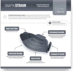 SensaHome- Siliconen Vergiet - Keuken Afgietdeksel - Afgiethulp - Siliconen - BPA Vrij - Grijs -Beste Kampeer Winkel 1200x1171 14