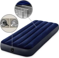 Intex Luchtbedset Intex Luchtbed - 1-Persoons - 76 X 191 X 25 Cm - Blauw + Intex Elektrische Pomp - 650 Liter/min + Hoeslaken Antraciet + Reparatieset -Beste Kampeer Winkel 1200x1171 19