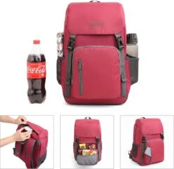 Tourit - Koeltas Rugzak (25L) - Geschikt Voor 21 Blikjes - Lunchtas Voor Dames En Heren - Rood -Beste Kampeer Winkel 1200x1171 9