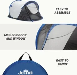 JEMIDI Tweepersoons Pop-up Tent - Opgooitent, Werptent Voor 2 Personen - Ideaal Als Festivaltent Of Kampeertent - Verschillende Kleuren -Beste Kampeer Winkel 1200x1178 10