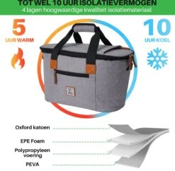 Brisby 4 Laags Geïsoleerde Koeltas - Boodschappentas 21 Liter - Grijs 21 Brisby 4 Laags Geïsoleerde Koeltas - Boodschappentas 21 Liter - Grijs -Beste Kampeer Winkel 1200x1178
