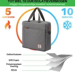 Brisby 4 Laags Geïsoleerde Koeltas - Lunchtas 7 Liter - Donkergrijs -Beste Kampeer Winkel 1200x1178 5