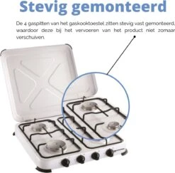 Kemper Gas Kooktoestel - Campingkooktoestel - Set Met 4 Branders - Gas - 4650W -Beste Kampeer Winkel 1200x1180 7