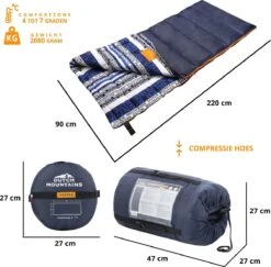 Dutch Mountains Slaapzak Goeree XL - Kussen 25x15cm - 220x90cm Katoenen Slaapzak - Tochtstrip -Beste Kampeer Winkel 1200x1182 6