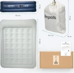 LifeGoods Luchtbed - 2 Persoons - Met Ingebouwde Pomp - Incl. Draagtas En Reparatiekit -Beste Kampeer Winkel 1200x1184 10