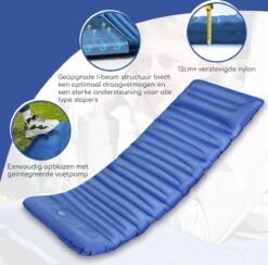 Hikr® Slaapmat 10cm+ Dikte - Comfortabel Luchtmatras - Zelfopblazend Met De Voet - TPU+40D Nylon - Slaapmatje Eenpersoons En Uit Te Breiden Tot Tweepersoons - Slaapmat Met Ingebouwde Pomp -Beste Kampeer Winkel 1200x1186 9