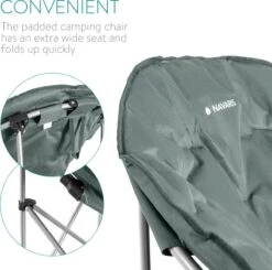 Navaris Klapstoel XXL - Campingstoel Met Opbergtas - Draagbare Stoel Voor Kamperen, Festivals En Vissen -Strandstoel - Inklapbaar - Grijs -Beste Kampeer Winkel 1200x1188 1