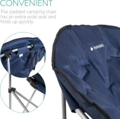 Navaris Klapstoel Met Draagtas - Campingstoel - Draagbare Stoel Voor Kamperen, Festivals En Vissen - Strandstoel - Inklapbaar - Donkerblauw -Beste Kampeer Winkel 1200x1188