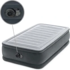 Intex Luchtbed - 1-Persoons - 99 X 191 X 46 Cm - Grijs - Met Ingebouwde Pomp, Hoeslaken Zwart En Reparatieset -Beste Kampeer Winkel 1200x1190 14
