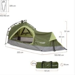 Where Tomorrow Solo Tent 225X100X57 Cm - Groen - 1 Persoons 13 Where Tomorrow Solo Tent 225X100X57 Cm - Groen - 1 Persoons -Beste Kampeer Winkel 1200x1190 9