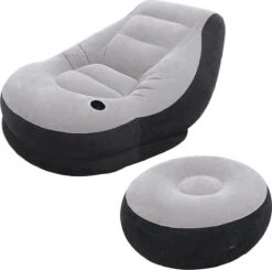 Intex Lounge Stoel - Ultra Lounge - Opblaasbaar - Grijs/zwart