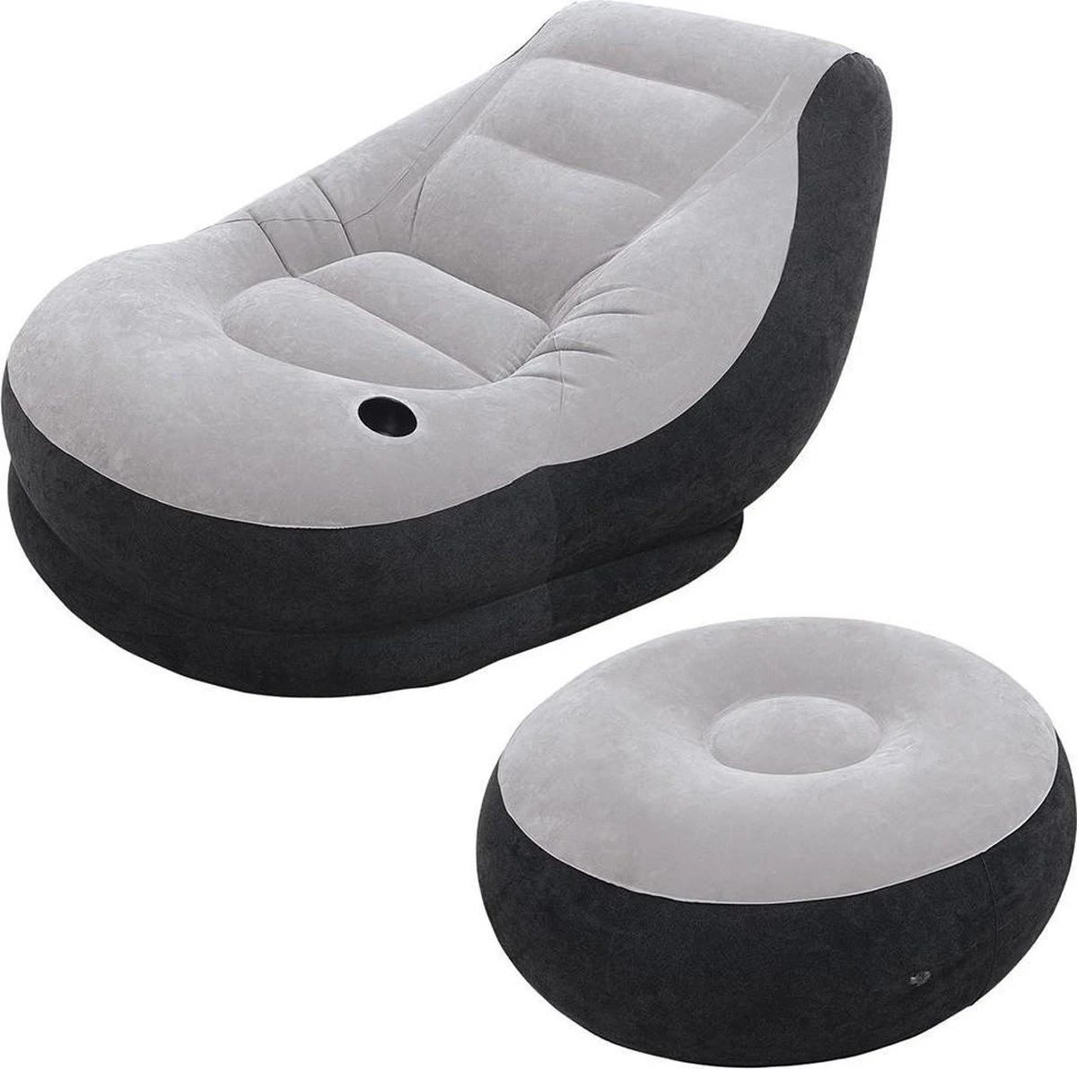 Intex Lounge Stoel - Ultra Lounge - Opblaasbaar - Grijs/zwart 3 Intex Lounge Stoel - Ultra Lounge - Opblaasbaar - Grijs/zwart