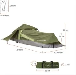 Where Tomorrow Solo Tent 220X80X50 Cm - Groen - 1 Persoons -Beste Kampeer Winkel 1200x1195 6