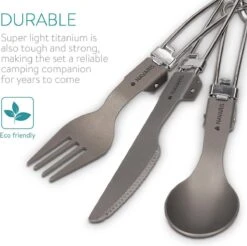 Navaris Campingbestek Van Titanium - Set Met Vork, Mes En Lepel - Inklapbaar - Bestekset Voor Onderweg - Inclusief Karabijnhaak En Bewaarzakje -Beste Kampeer Winkel 1200x1195 8