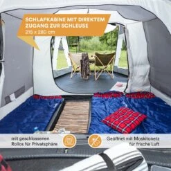 Skandika Pitea XL UP Tent – Koepeltenten - Autotent – 4 Persoons Campingtent Voor SUV, Caddy, Auto, CUV – Vrijstaand – Met/zonder Slaapcabine – Max. Stahoogte 200 Cm – Waterdicht Met 3000mm Waterkolom - 515 X 300 X 200 Cm (LxBxH) – Kamperen - Grijs -Beste Kampeer Winkel 1200x1200 1004