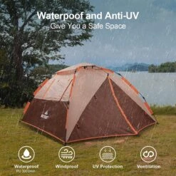 Merkloos Kamping Tent / Absolutely Waterproof, Lightweight Camping Tent With - Tent Ideal For Camping In The Garden, Dome Tent, -Beste Kampeer Winkel 1200x1200 1032