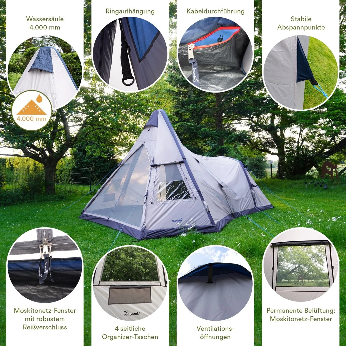 Skandika Tipi Kotona Air Opblaasbare Tent – Opblaasbare Tenten - 4 Persoons Tipi Tent – Tenten - Campingtent – Ingenaaide Tentvloer – Muggengaas – 260 Cm Stahoogte – 490 X 370 X 260 (L X B X H) – Outdoor, Camping, Tuin – Luchttent - Kamperen - Beige 3 Skandika Tipi Kotona Air Opblaasbare Tent – Opblaasbare Tenten - 4 Persoons Tipi Tent – Tenten - Campingtent – Ingenaaide Tentvloer – Muggengaas – 260 Cm Stahoogte – 490 X 370 X 260 (L X B X H) – Outdoor, Camping, Tuin – Luchttent - Kamperen - Beige - Afbeelding 2