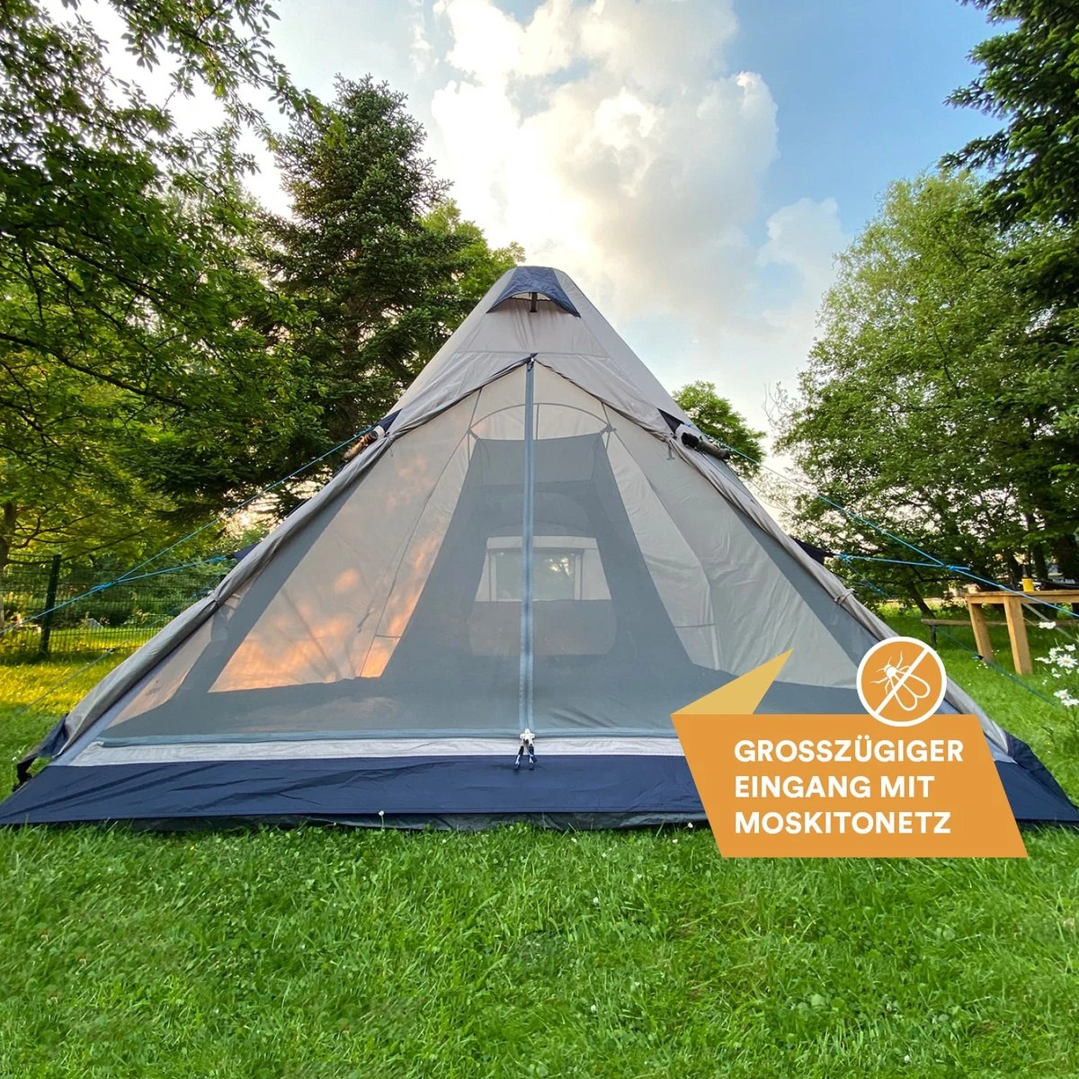 Skandika Tipi Kotona Air Opblaasbare Tent – Opblaasbare Tenten - 4 Persoons Tipi Tent – Tenten - Campingtent – Ingenaaide Tentvloer – Muggengaas – 260 Cm Stahoogte – 490 X 370 X 260 (L X B X H) – Outdoor, Camping, Tuin – Luchttent - Kamperen - Beige 5 Skandika Tipi Kotona Air Opblaasbare Tent – Opblaasbare Tenten - 4 Persoons Tipi Tent – Tenten - Campingtent – Ingenaaide Tentvloer – Muggengaas – 260 Cm Stahoogte – 490 X 370 X 260 (L X B X H) – Outdoor, Camping, Tuin – Luchttent - Kamperen - Beige - Afbeelding 4