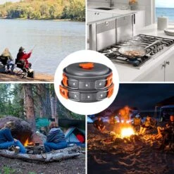 Camping Outdoor Kookset 13-delig Camping Servies En Pannen Pannenset Keukengerei - BPA-vrij & Geen Giftige Stoffen - Opvouwbaar & Licht - Ideaal Voor Reizen, Festival, Wandelen -Beste Kampeer Winkel 1200x1200 1118