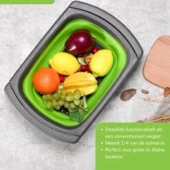 Buxibo - 3-Delige Keuken Vergiet Set Inklapbaar Groen/Grijs -Beste Kampeer Winkel 1200x1200 1155