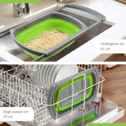 Buxibo - 3-Delige Keuken Vergiet Set Inklapbaar Groen/Grijs -Beste Kampeer Winkel 1200x1200 1160