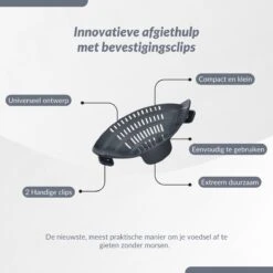 SensaHome- Siliconen Vergiet - Keuken Afgietdeksel - Afgiethulp - Siliconen - BPA Vrij - Grijs -Beste Kampeer Winkel 1200x1200 1163