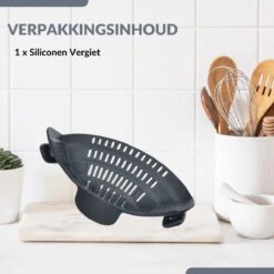 SensaHome- Siliconen Vergiet - Keuken Afgietdeksel - Afgiethulp - Siliconen - BPA Vrij - Grijs -Beste Kampeer Winkel 1200x1200 1167