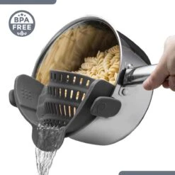 SensaHome- Siliconen Vergiet - Keuken Afgietdeksel - Afgiethulp - Siliconen - BPA Vrij - Grijs -Beste Kampeer Winkel 1200x1200 1168