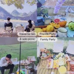 Buxibo - Lichtgewicht Vouwbare Campingtafel - Inklapbaar - Vis/Tuin/Picknick Tafel - Kamperen - Met Opberghoes - Aluminium - Grijs -Beste Kampeer Winkel 1200x1200 117