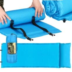 Springos Slaapmat | Zelfopblazend | 186 Cm | Inclusief Hoes & Hoofdkussen | Lichtblauw -Beste Kampeer Winkel 1200x1200 1176