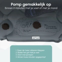 AirFeel Opblaasbaar Slaapmatje - Ingebouwde Pomp En Kussen - Lichtgewicht - 196 X 60 X 6cm - Gray -Beste Kampeer Winkel 1200x1200 1190