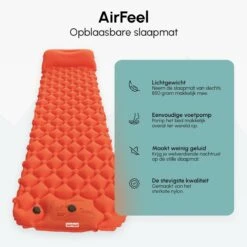 AirFeel Lichtgewicht Opsblaasbaar Slaapmatje - Ingebouwde Pomp En Kussen - 196 X 60 X 6 Cm - Orange -Beste Kampeer Winkel 1200x1200 1206