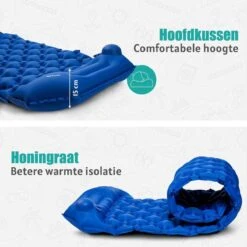 TRVLMORE Slaapmat - Zelfopblazend - 1 Persoons - Ingebouwde Pomp En Kussen - Blauw -Beste Kampeer Winkel 1200x1200 1217
