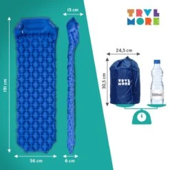 TRVLMORE Slaapmat - Zelfopblazend - 1 Persoons - Ingebouwde Pomp En Kussen - Blauw -Beste Kampeer Winkel 1200x1200 1219