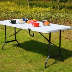 Casaria Tuintafel Opvouwbaar – Met Draaggreep 220x70 Cm – Wit -Beste Kampeer Winkel 1200x1200 123
