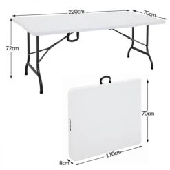 Casaria Tuintafel Opvouwbaar – Met Draaggreep 220x70 Cm – Wit -Beste Kampeer Winkel 1200x1200 125