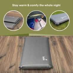 Skandika Easy Single Zelfopblaasbaar Slaapmat – Slaapmat – Slaapmat Zelfopblazend – Logeerbed – Polyester, PVC - Premium Zelfopblazend Luchtbed, Antislip-materiaal, Ideaal Voor Camping – Outdoor, Camping – Kamperen – 196 X 60 X 10 Cm – 3.2kg - Grijs -Beste Kampeer Winkel 1200x1200 1268